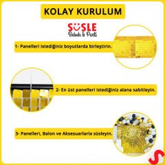 Işıltılı Pul Payetli Arka Fon Paneli, 30cm x 30cm - Altın