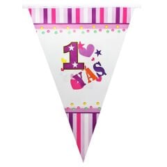 1 Yaş Bayrak Flama, 2,10 mt, Pembe