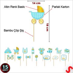 Baby Boy Konuşma Balonu Seti, 15 Parça
