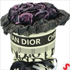 PVC Kutulu Özel Siyah Lüks Yapay GÜL Buketi - 30cm x 15cm