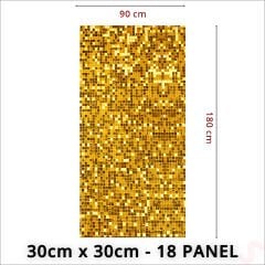 Işıltılı Pul Payetli Arka Fon Paneli, 90cm x 180cm - Altın