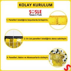 Işıltılı Pul Payetli Arka Fon Paneli, 90cm x 180cm - Altın