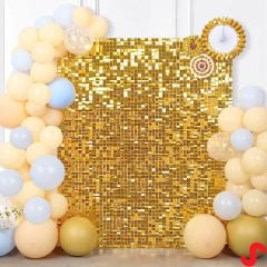 Işıltılı Pul Payetli Arka Fon Paneli, 90cm x 180cm - Altın