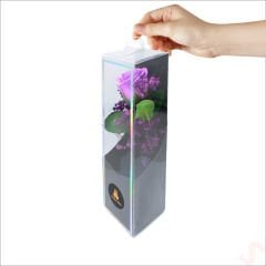 PVC Kutulu Cipsolu Yapay Mor GÜL - 25cm x 7cm