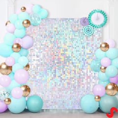 Işıltılı Pul Payetli Arka Fon Paneli, 90cm x 180cm - Rainbow