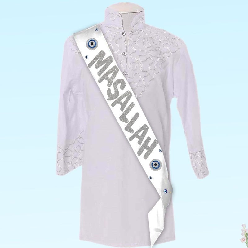 Sünnet Maşallah Kuşak, 6cm x 170 cm - Gümüş