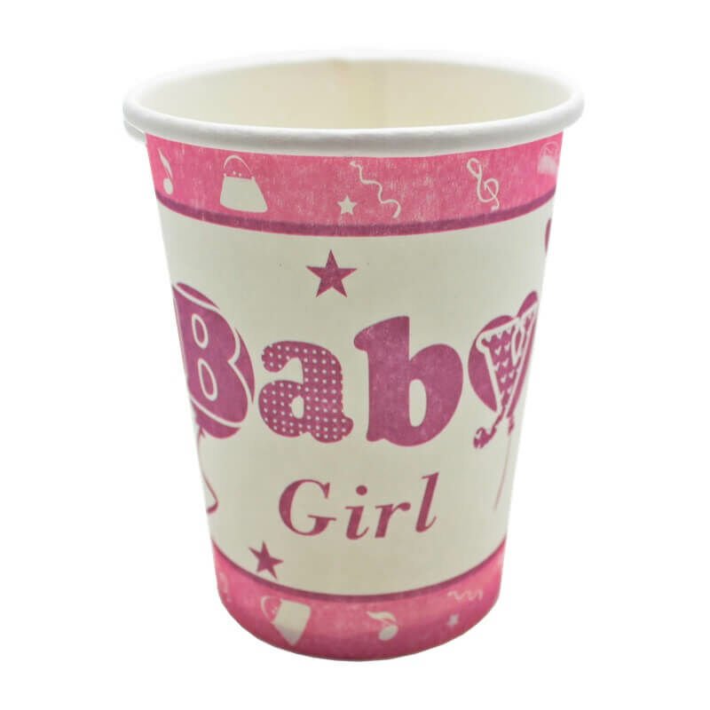 Baby Shower Karton Bardak, Pembe - 8 Adet