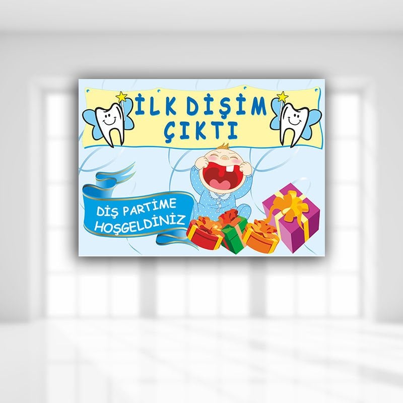 Dişim Çıktı Afiş, 70cm x 50cm - Mavi