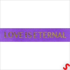 Grogren Kurdele Eternal Altın Baskılı, 2,5cm x 23mt - Mor