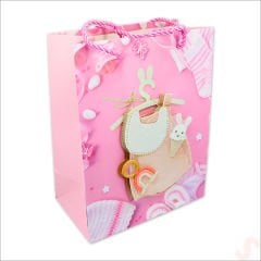 Karton Çanta, Tulum Model Pembe 23 x 18 x 10 cm - 1 Adet