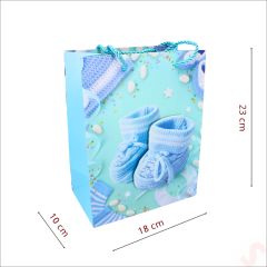 Karton Çanta, Patik Model Mavi 23 x 18 x 10 cm - 1 Adet