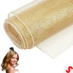 Simli Örgü File Rulo Tül, 73 cm x 8 mt - Altın