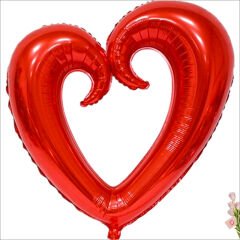 İçi Boş Kalp Folyo Balon, 100cm - Kırmızı
