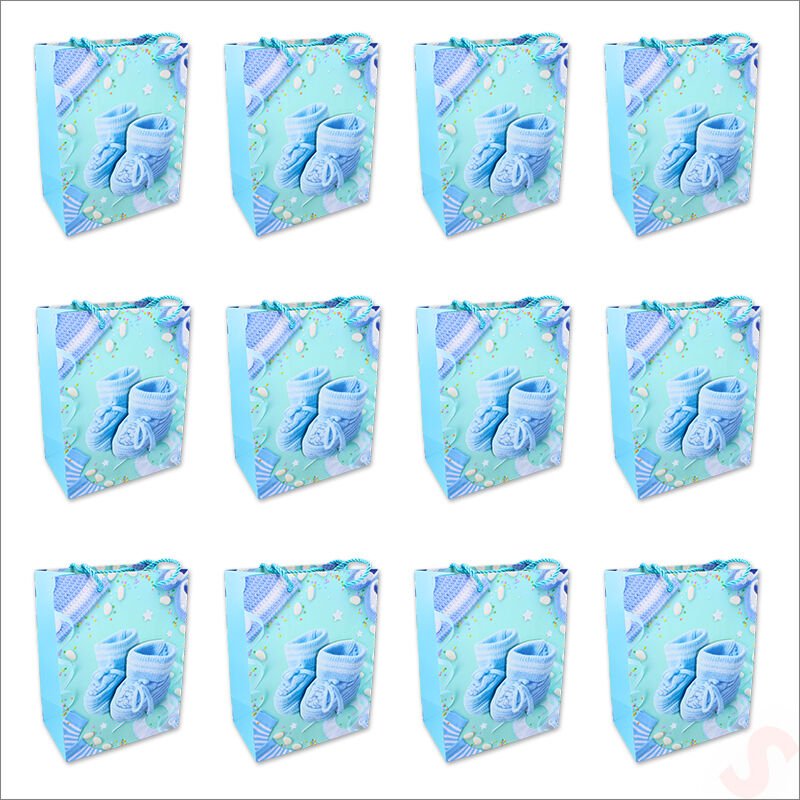 Karton Çanta, Patik Model Mavi 23 x 18 x 10 cm - 12 Adet