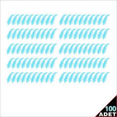 Şeffaf Balon İçi Kuş Tüyü, 100 Adet - Mavi