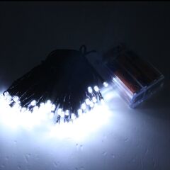 Pilli ve Animasyonlu 50 Led x 5 mt - Beyaz Led Işık