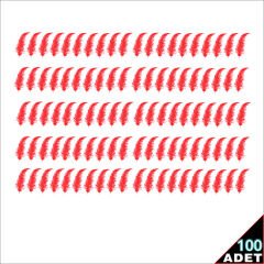 Şeffaf Balon İçi Kuş Tüyü, 100 Adet - Kırmızı