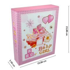Bebek Fotoğraf Albümü 80 Resimlik Kutulu, Baby Girl - Pembe