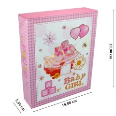 Bebek Fotoğraf Albümü 80 Resimlik Kutulu, Baby Girl - Pembe