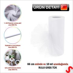 SüSLeme Tülü Grek Tül Rulo, 66 cm x 10 mt - Beyaz