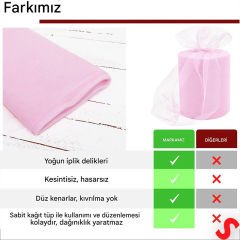 SüSLeme Tülü Grek Tül Rulo, 66 cm x 10 mt - Pembe