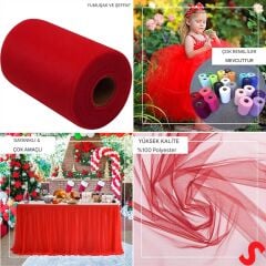 SüSLeme Tülü Grek Tül Rulo, 66 cm x 10 mt - Kırmızı