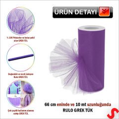 SüSLeme Tülü Grek Tül Rulo, 66 cm x 10 mt - Mor
