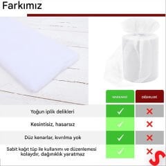 SüSLeme Tülü Grek Tül, 2 mt en x 1 mt uzunluk - Beyaz