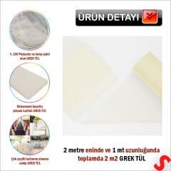 SüSLeme Tülü Grek Tül, 2 mt en x 1 mt uzunluk - Krem