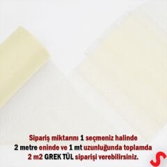 SüSLeme Tülü Grek Tül, 2 mt en x 1 mt uzunluk - Krem
