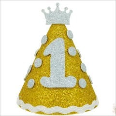 1 Yaş Simli Eva Külah Şapka - Altın