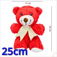Pelüş Ayıcık, 25 cm x 17 cm - Kırmızı