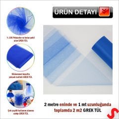 SüSLeme Tülü Grek Tül, 2 mt en x 1 mt uzunluk - Lacivert