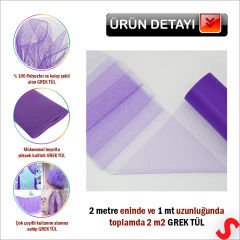 SüSLeme Tülü Grek Tül, 2 mt en x 1 mt uzunluk - Mor