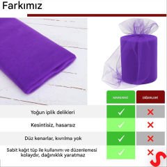 SüSLeme Tülü Grek Tül, 2 mt en x 1 mt uzunluk - Mor