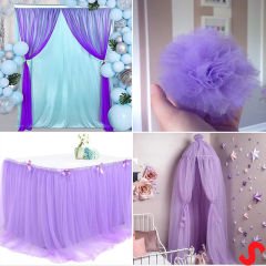 SüSLeme Tülü Grek Tül, 2 mt en x 1 mt uzunluk - Mor