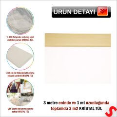 SüSLeme Tülü Kristal Tül, 3 mt en x 1 mt uzunluk - Krem