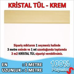 SüSLeme Tülü Kristal Tül, 3 mt en x 1 mt uzunluk - Krem