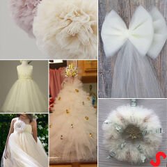 SüSLeme Tülü Kristal Tül, 3 mt en x 1 mt uzunluk - Krem