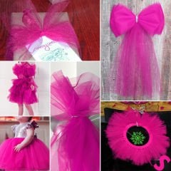 SüSLeme Tülü Kristal Tül, 3 mt en x 1 mt uzunluk - Fuşya