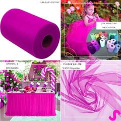 SüSLeme Tülü Kristal Tül, 3 mt en x 1 mt uzunluk - Fuşya