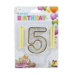 5 Rakam Şeffaf Mumluk ve 4 adet MuM