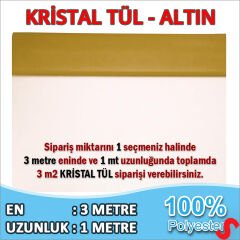 SüSLeme Tülü Kristal Tül, 3 mt en x 1 mt uzunluk - Altın