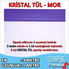 SüSLeme Tülü Kristal Tül, 3 mt en x 1 mt uzunluk - Mor
