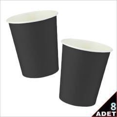 Siyah Karton Bardak - 8 Adet