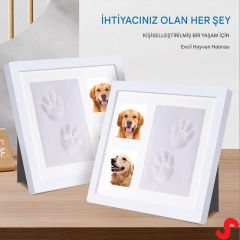 Kedi Köpek Pati İzi  Resim Çerçevesi, 27,5cm x 23,5cm