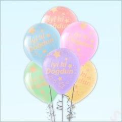 İyi ki Doğdun Çok Renkli Makaron Balon, 30cm x 8 Adet