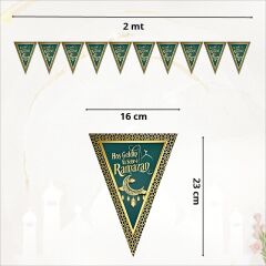 Hoşgeldin Ramazan Üçgen Bayrak Flama - 2 mt