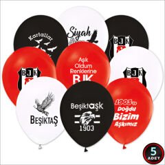 Beşiktaş Lisanslı Balon, 30cm x 5 Adet