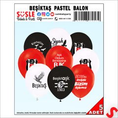 Beşiktaş Lisanslı Balon, 30cm x 5 Adet